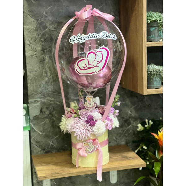 Kız Bebek Balonlu Aranjman